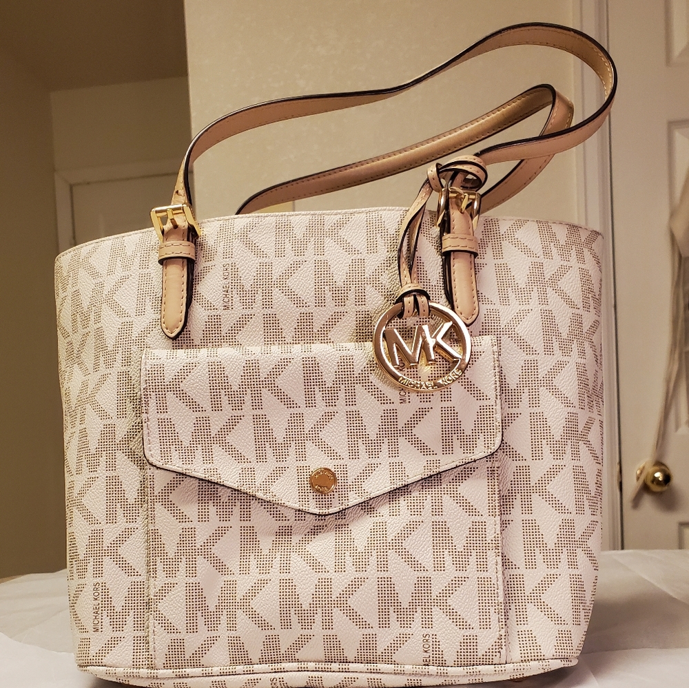 Michael Kors White Logo Purse